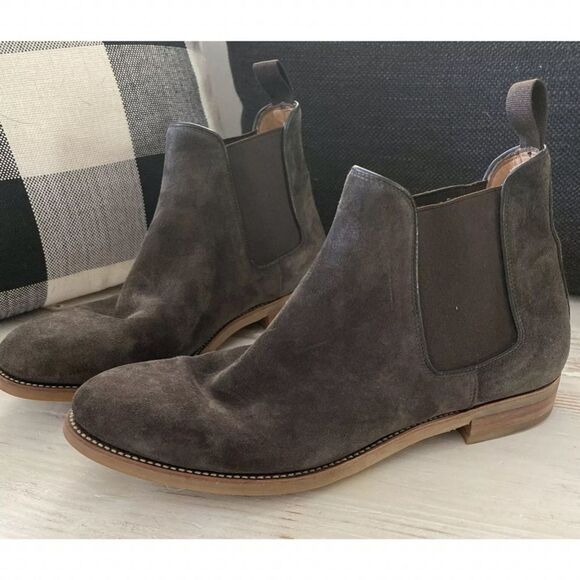 Silvano Sassetti Italian Suede Ankle Boots Mens 11 Brown EUC Handmade Luxury - Picture 2 of 7